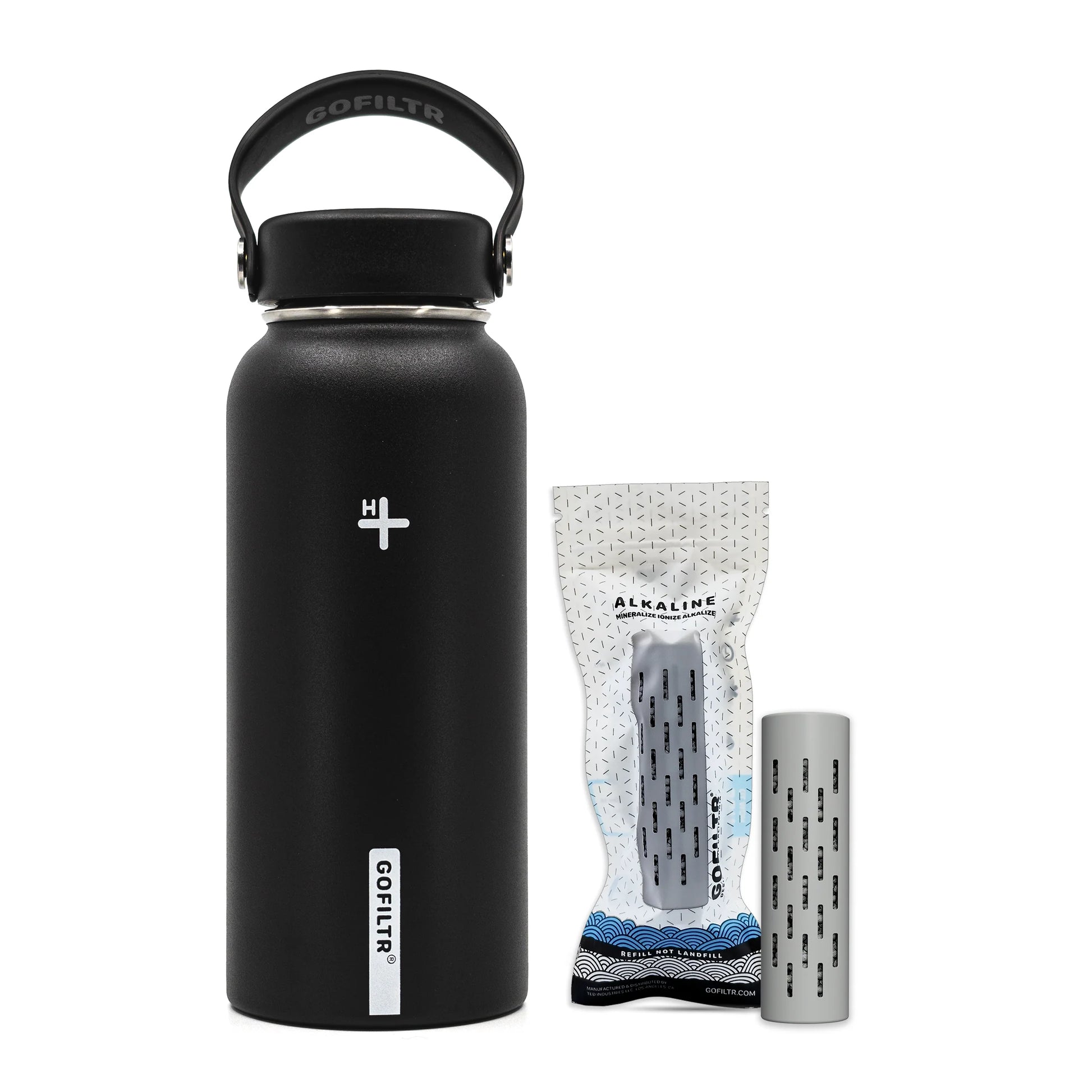 Alkaline Water Bottle 32 Oz - Insulated Water Bottle That Creates 9.5 Ph Alkaline Water